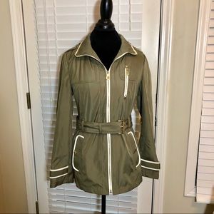 Michael Kors Hooded Zip Front Raincoat Anorak